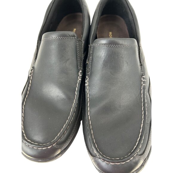 Rockport XCS Mens Black Leather Loafers Slip-On Casual Shoes Size 11.5 W - Picture 6 of 11